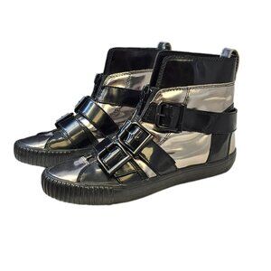 3.1 Phillip Lim Womens High Top Buckle Shoes Size 38 /US 8 Black Silver
